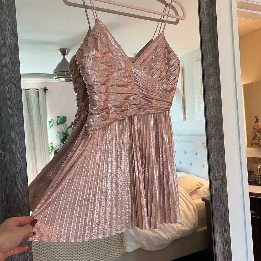 Retrofete Pink Shimmer Mini Dress